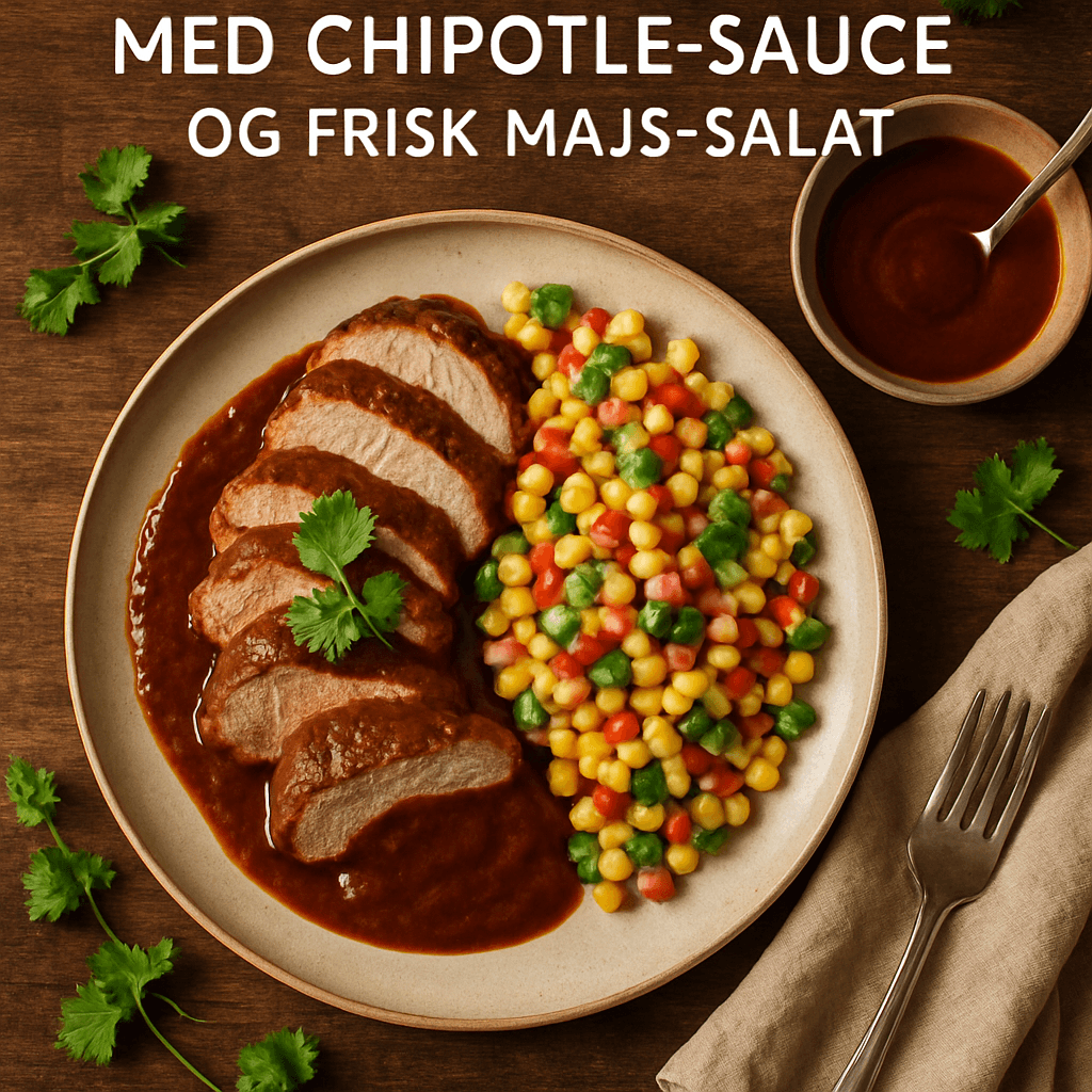 Mexicansk svinekød med chipotle-sauce og frisk majs-salat