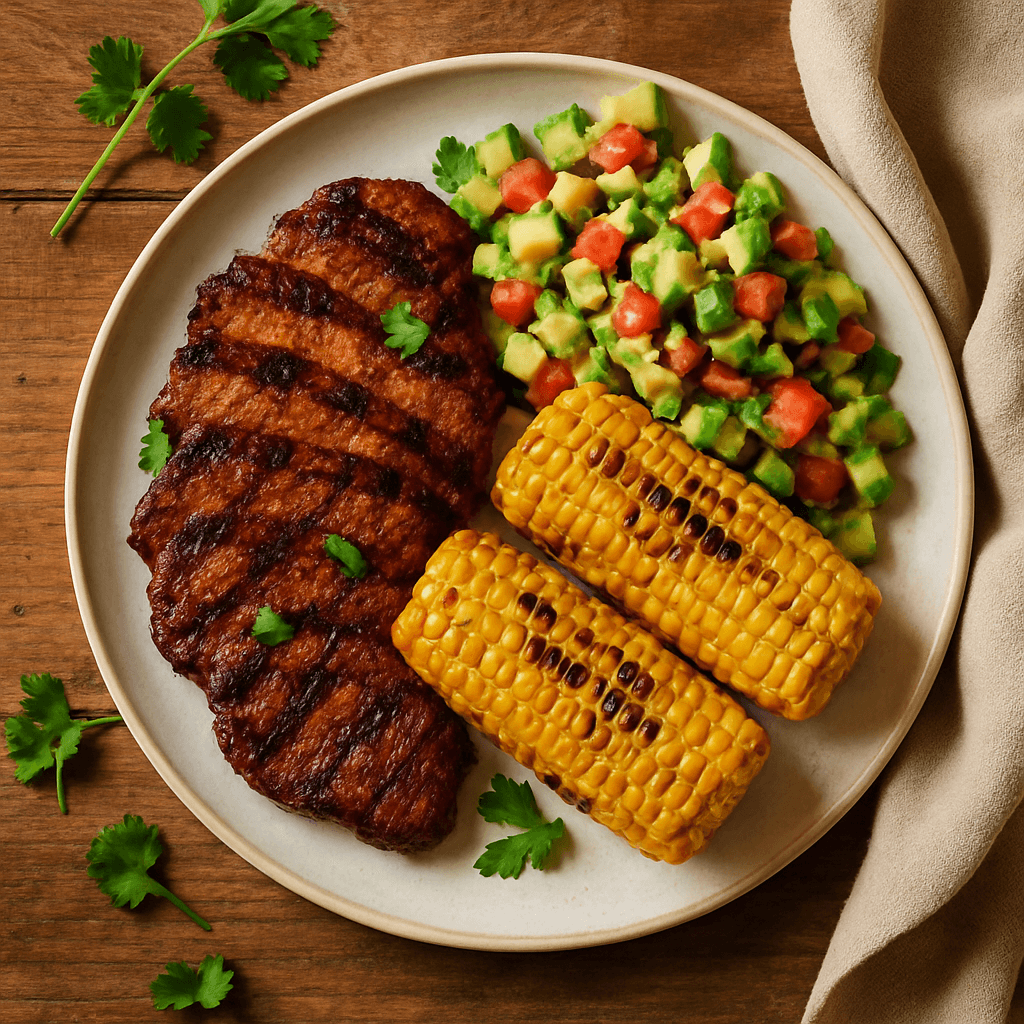 Mexicansk svinekød med grillet majs og avocado salsa