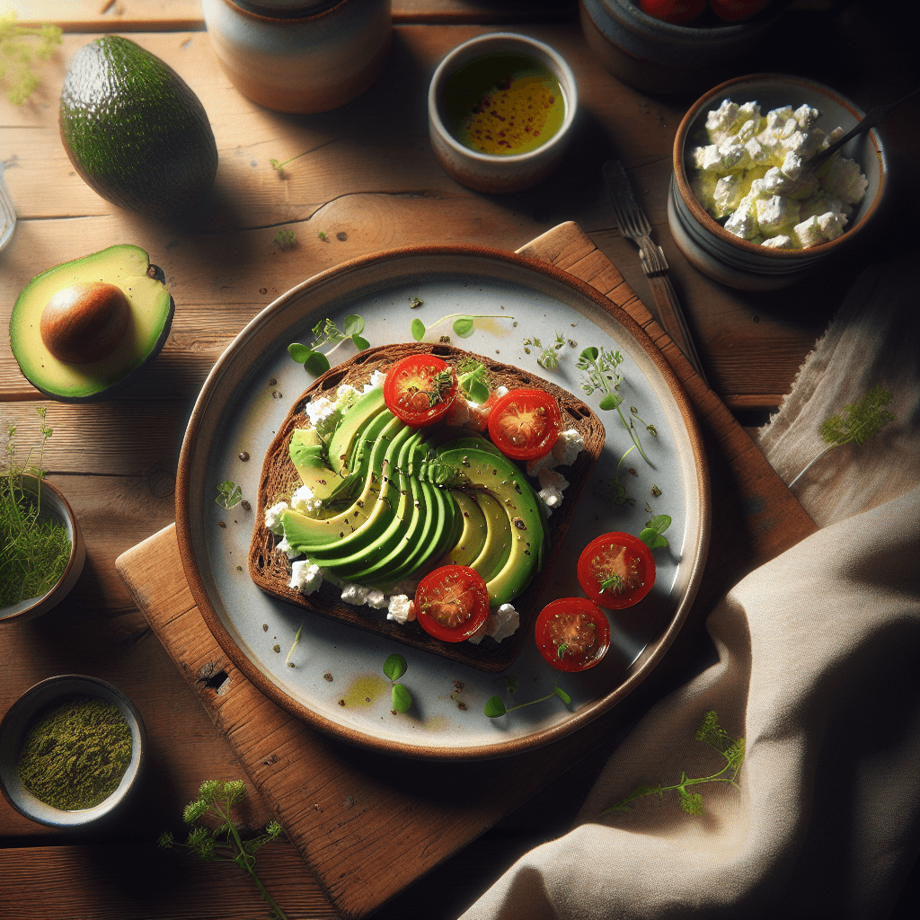 Rugbrød med Avocado og Hytteost